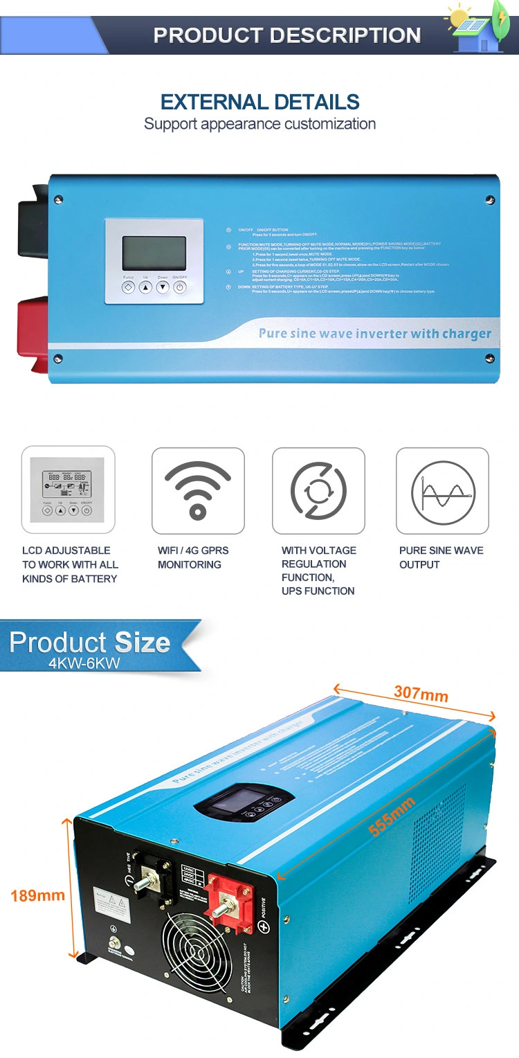 Solar Charge Controller MPPT 50A 12V 24V 48V 7 Inch Touch Screen Power Controllers